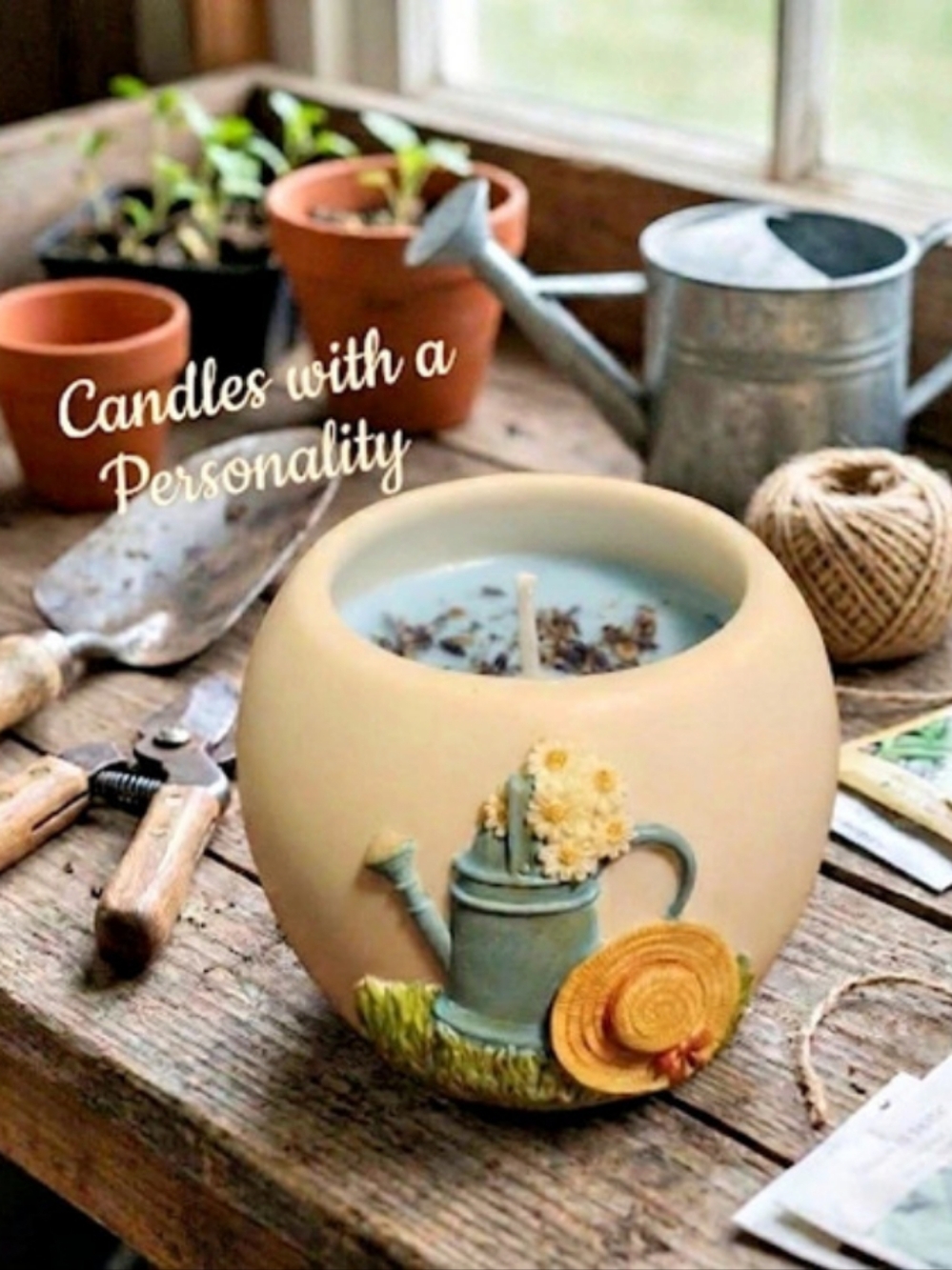 Lavender Candle in Ceramic Container NEW